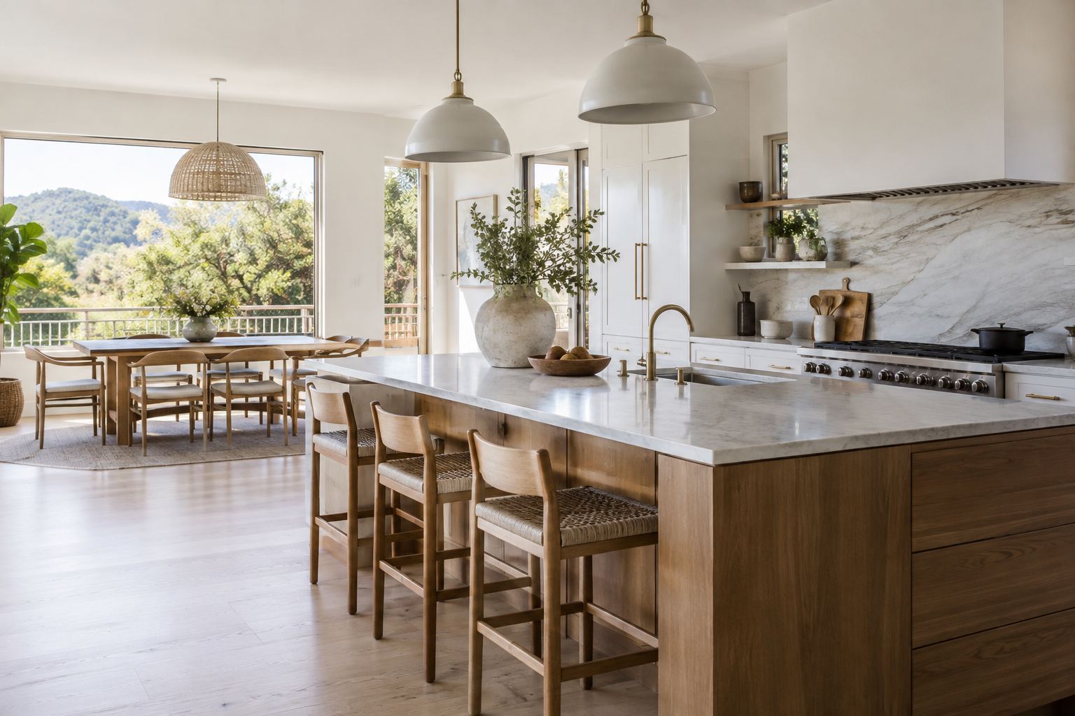 A bright Marin County home interior, illustrative